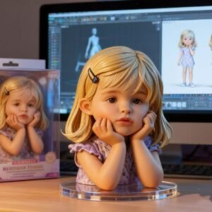 3D printed artworks, figurines, toys, customizable from your designs, available in nylon, resin, and metal materials